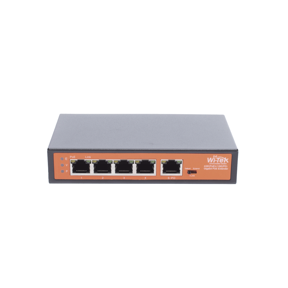 WIPE51G WI-TEK PoE Extender / Input up to 90 W / 4 Ports Gigabit PoE Output 802.3af/a