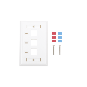 LPFP23 LINKEDPRO BY EPCOM Face Plate 3 Output Ports with Space for Label - White LP-F