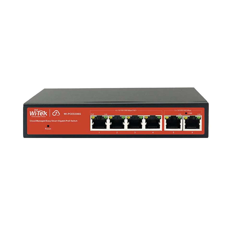 WIPCES306G WI-TEK 6-Ports Cloud Managed Easy Smart Gibabit PoE Switch With 4 PoE Port