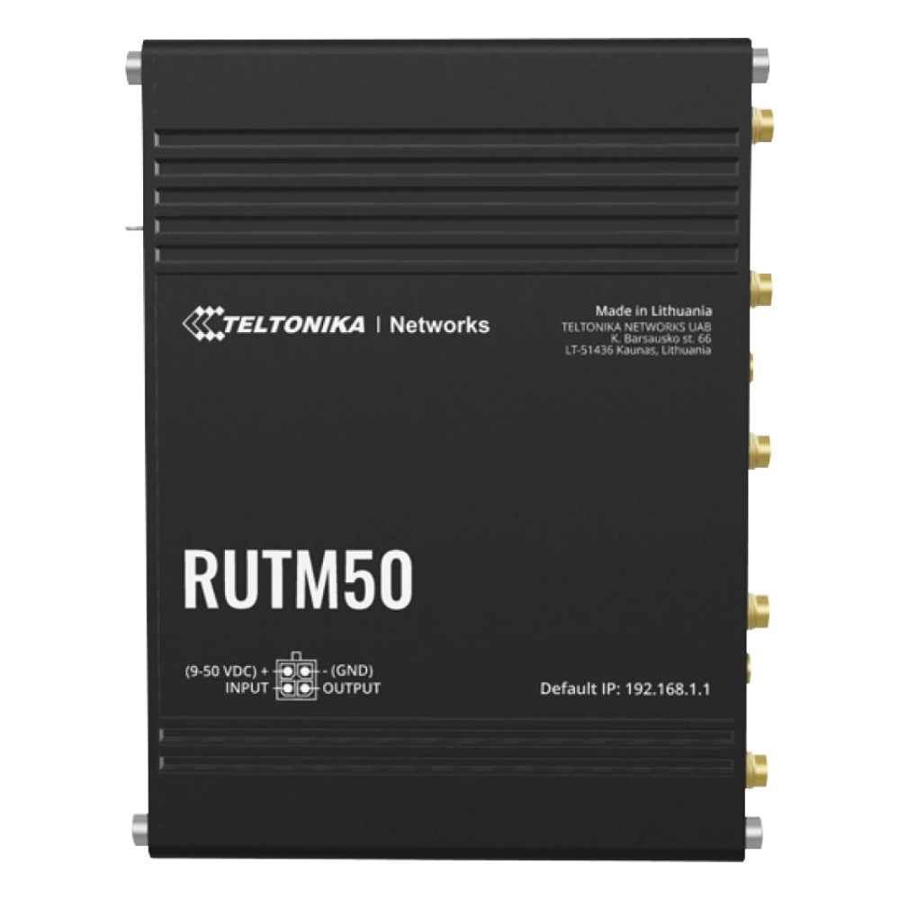 RUTM50 Teltonika Cellular 5G Router up to 3.4 Gbps 4 Ethernet Ports  1 WAN Port Wi-Fi