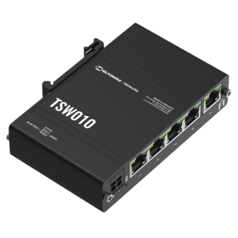 TSW010 Teltonika Compact DIN Rail Ethernet Switch 5 x Ethernet Ports Passive PoE TSW0