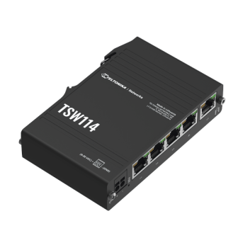 TSW114 Teltonika Industrial Gigabit DIN Rail Ethernet Switch 5 x Gigabit Ports Passiv