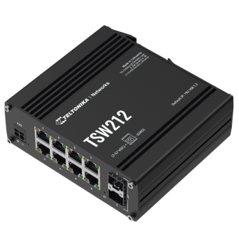 TSW212 Teltonika Managed Ethernet Switch Features L2 and L3 8 x Gigabit Ports with 2