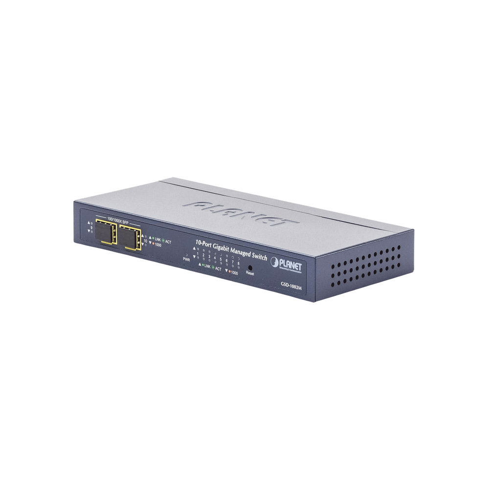 GSD1002M PLANET 8-Port 10/100/1000Mbps  2-Port 100/1000X SFP Managed Desktop Switch G