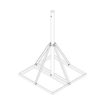 SBNP901 SYSCOM TOWERS Non Penetrating Base 3 x 3 square and 4.92 Mast. Hot-Dip. S-BNP