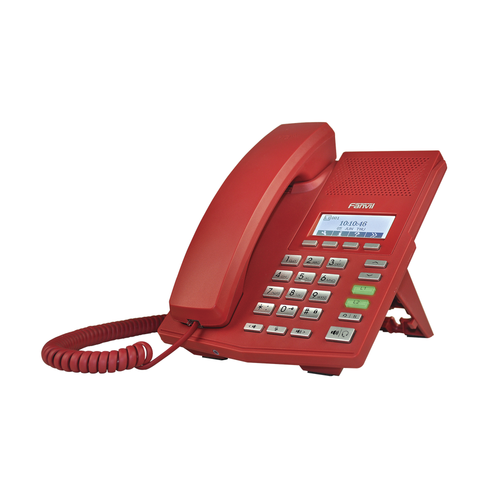 X3CR FANVIL IP Phone X3 Red Color for 2 SIP Lines with HD Audio and 3 Way Conference