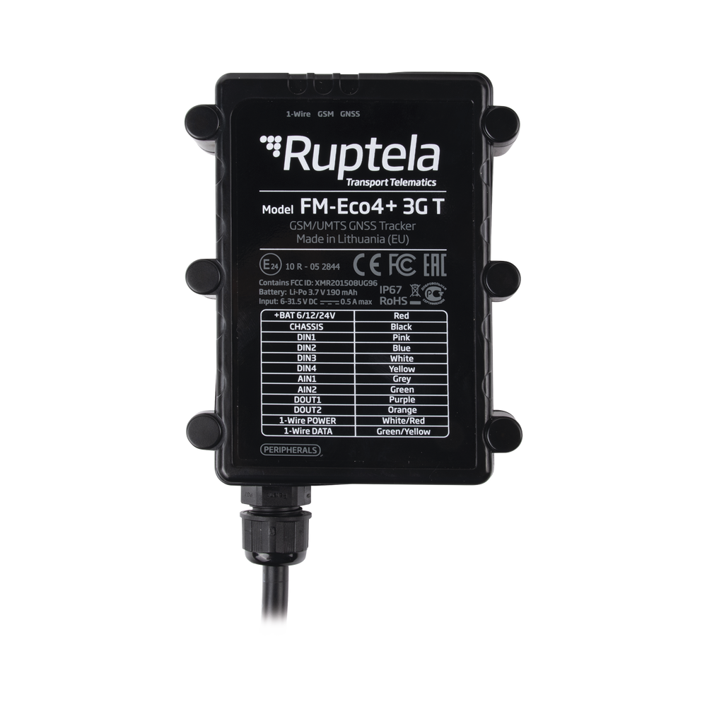 ECO4PLUS3GT RUPTELA 3G Vehicle Tracker / Internal Antennas / IP67 Water and Dust Resi