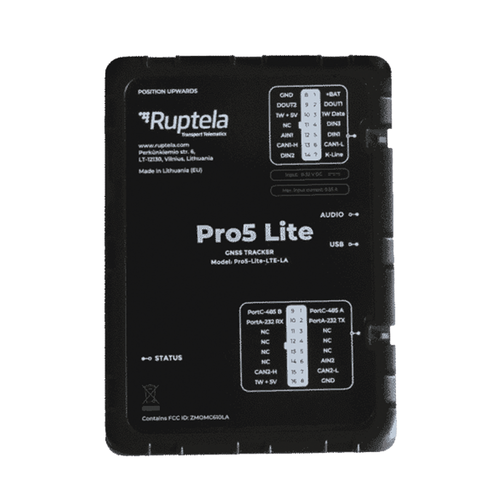 PRO5LITE RUPTELA 4G LTE CAT1 Locator/ Bluetooth Sensors / Light Vehicles / Heavy Vehi