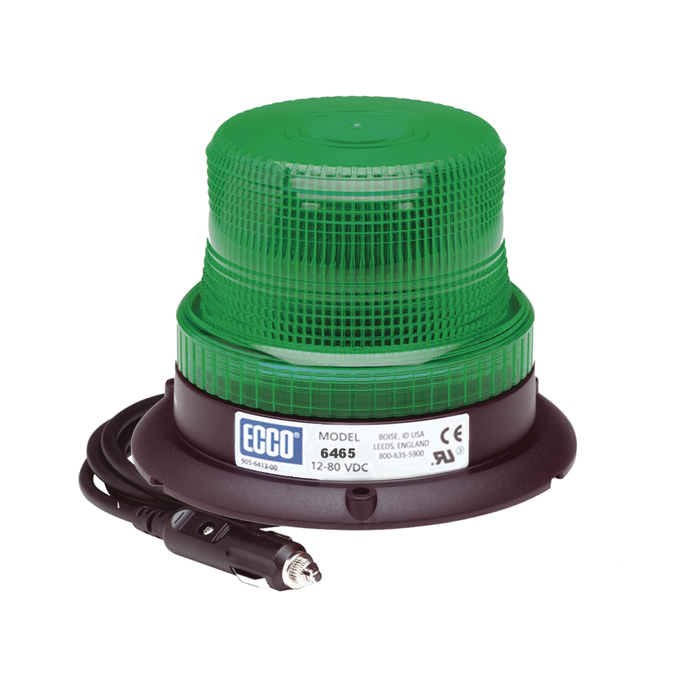 X6465GMG ECCO Green Mini LED Beacon X6465 Series with vacuum magnetic mount X6465GMG