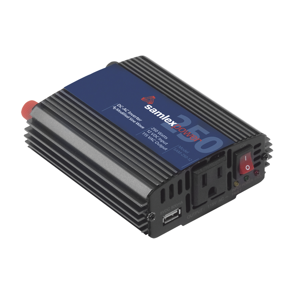 SAM25012 SAMLEX Power Inverter (DC-AC) 250W Nominal Power Input: 12Vdc Output: 115Vac