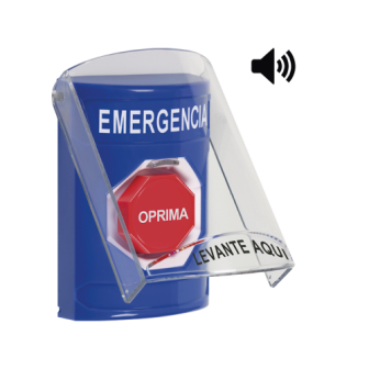 SS24A2EMES STI Emergency Button in Spanish Protective Cover and Horn SS24A2EM-ES