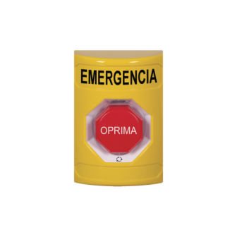 SS2209EMES STI Emergency Button in Spanish Yellow Color Hold Action Rotate to Reset M