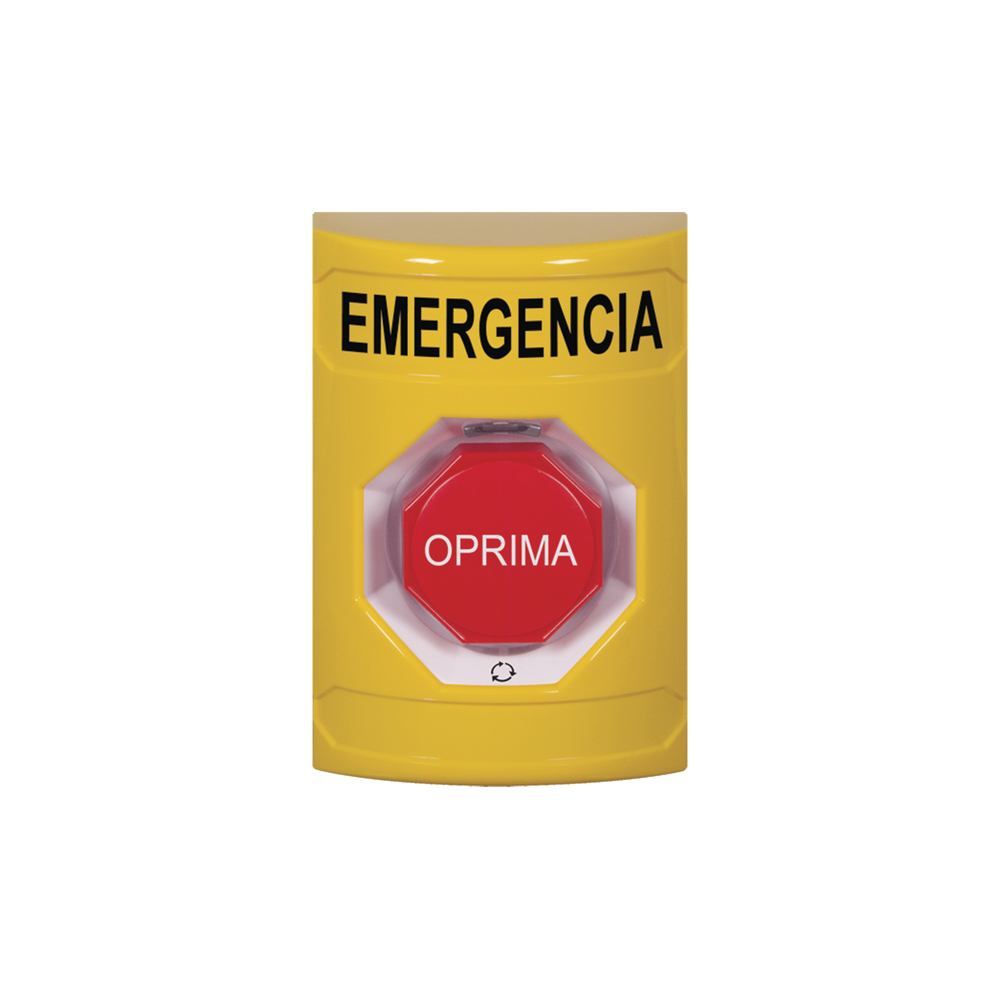 SS2209EMES STI Emergency Button in Spanish Yellow Color Hold Action Rotate to Reset M