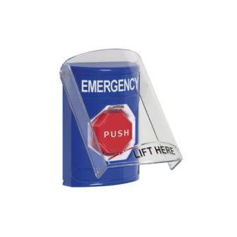 SS24A2EMEN STI Emergency Button English Text with Polycarbonate Protective Cover Key