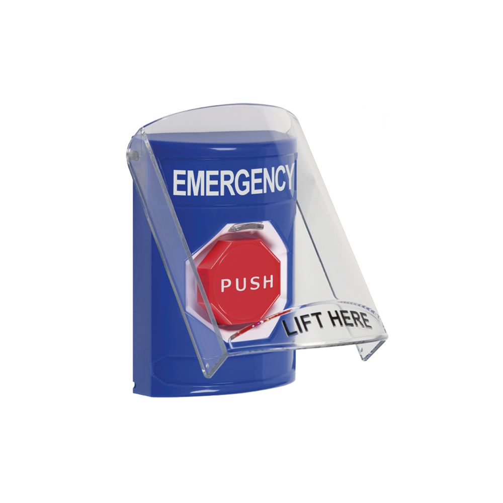 SS24A2EMEN STI Emergency Button English Text with Polycarbonate Protective Cover Key