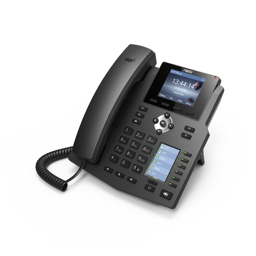 X4G FANVIL Enterprise IP Phone with 4 SIP Lines HD Voice 2 LCD Di