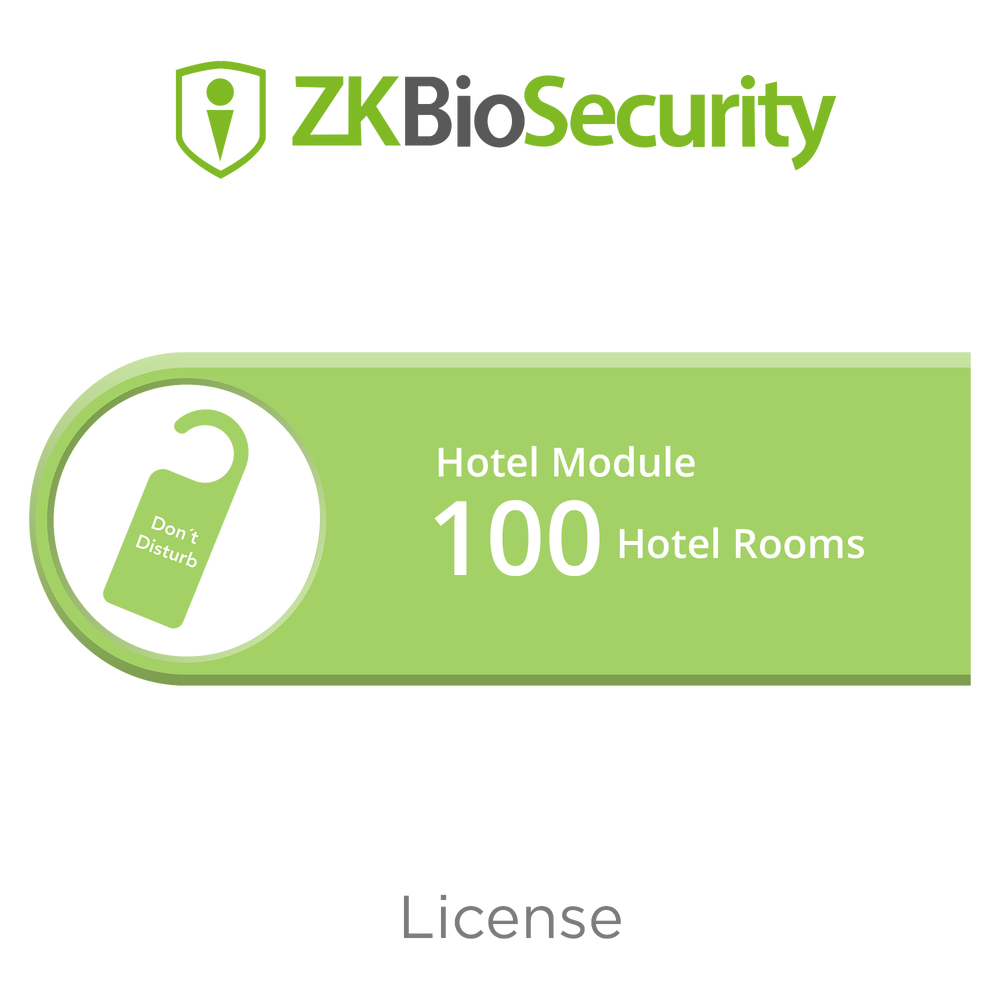 ZKBSHOTEL100 ZKTECO ZKBiosecurity license for hotel module up to 100 rooms ZK-BS-HOTE