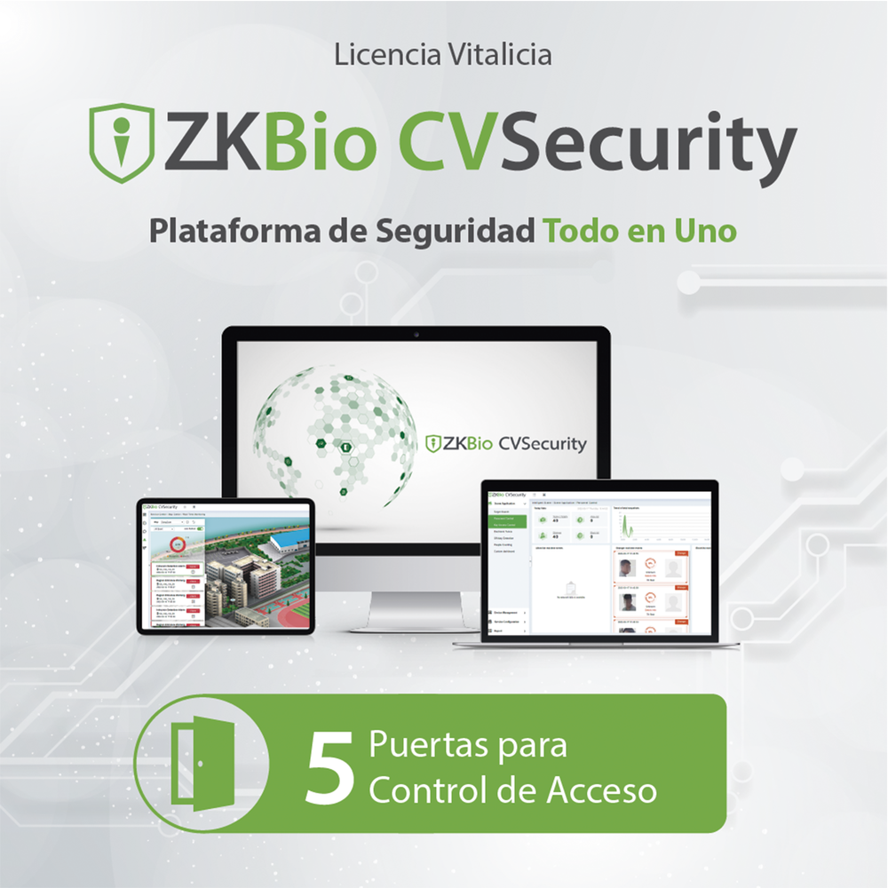 ZKCVACP5 ZKTECO ZKBio CVsecurity License Activates 5 Doors for Access Control ZKCVACP