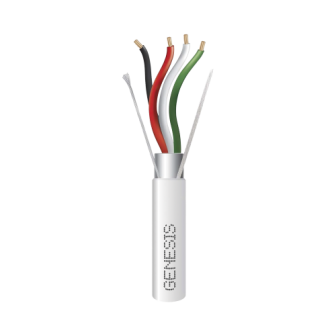 22041101 GENESIS Reel 1000 ft 22AWG/4 Conductors SHIELDED RISER White Color for Profe