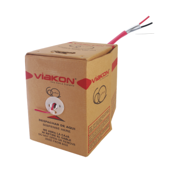 9422 VIAKON 1000 ft. Reel 2 - 18 AWG Wire Conductors FPLR Red SHIELDED Reacts in Fire