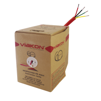 9424 VIAKON 1000 ft. Reel 4 - 18 AWG Wire Conductors FPLR Red Reacts in Fire Detectio