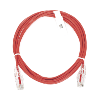 LPUT6300RD28 LINKEDPRO BY EPCOM Slim Patch Cord UTP Cat6 10 ft Red 28 AWG LP-UT6-300-