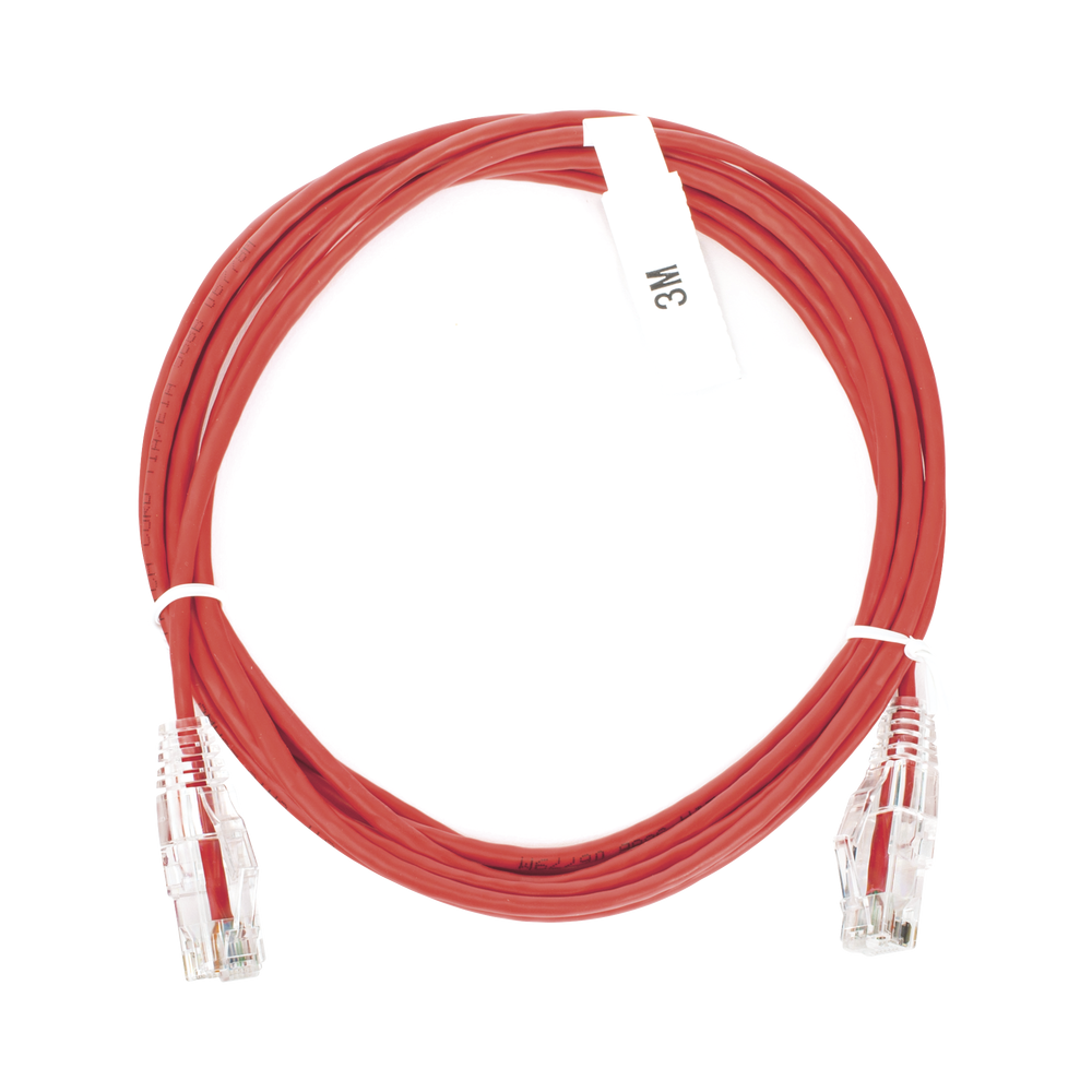 LPUT6300RD28 LINKEDPRO BY EPCOM Slim Patch Cord UTP Cat6 10 ft Red 28 AWG LP-UT6-300-