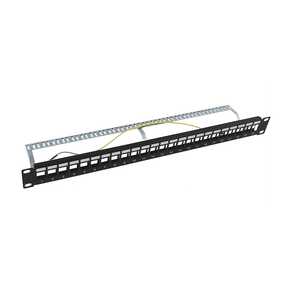 LPPP23STPBK24P LINKEDPRO BY EPCOM Modular patch panel STP 24 ports 1U with Bar to Org