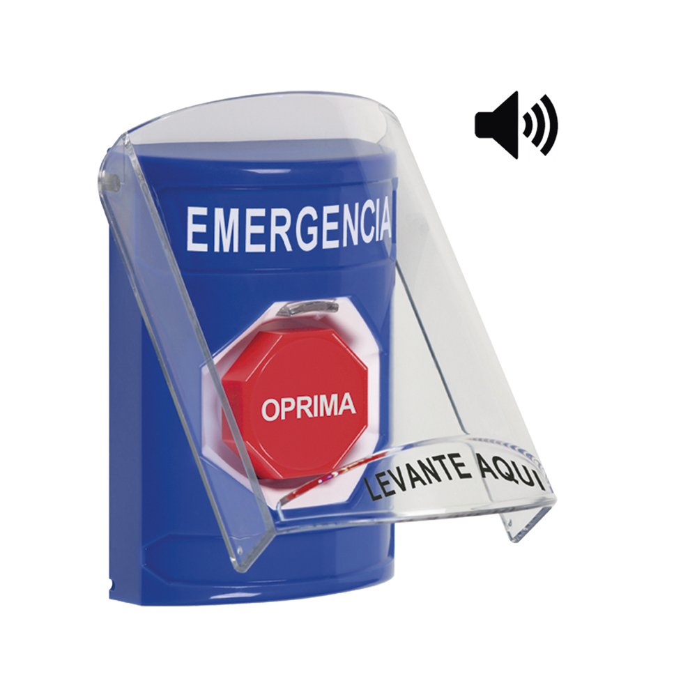 SS24A2EMES STI Emergency Button in Spanish Protective Cover and H
